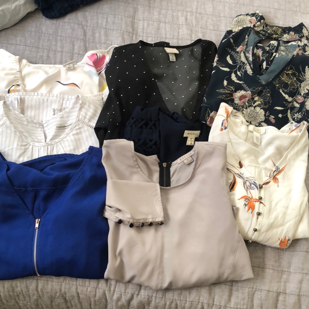 Lot of 8 business casual tops
